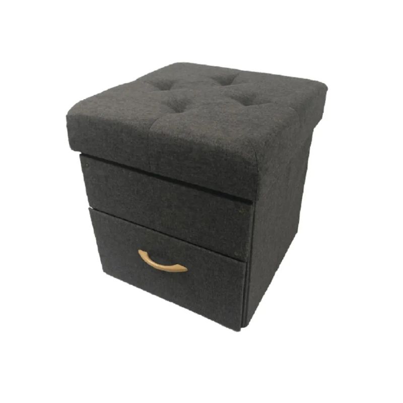 Moderný prešívaný taburet, sivá