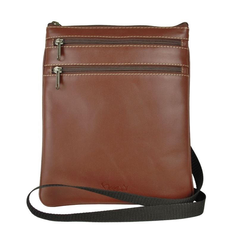 Elegantná kožená taška, viacúčelové púzdro v hnedej farbe