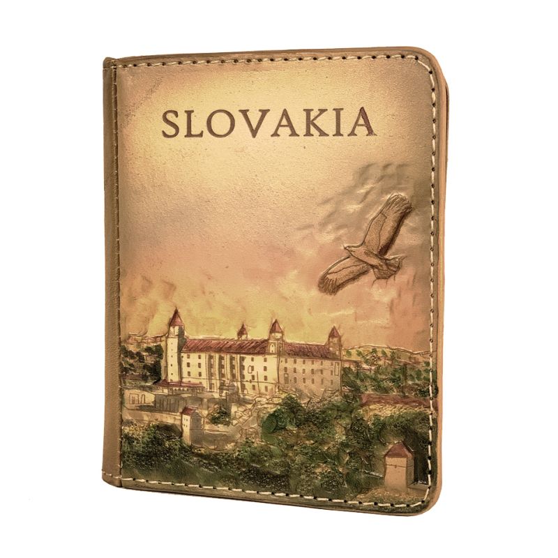 Ručne tvarovaný, vyklepávaný reliéfny kožený diár - Slovakia, Bratislavský hrad