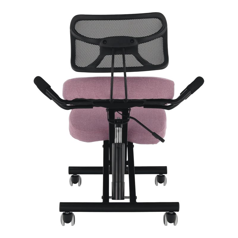 Ergonomický kľakosed s operadlom, ružová-čierna