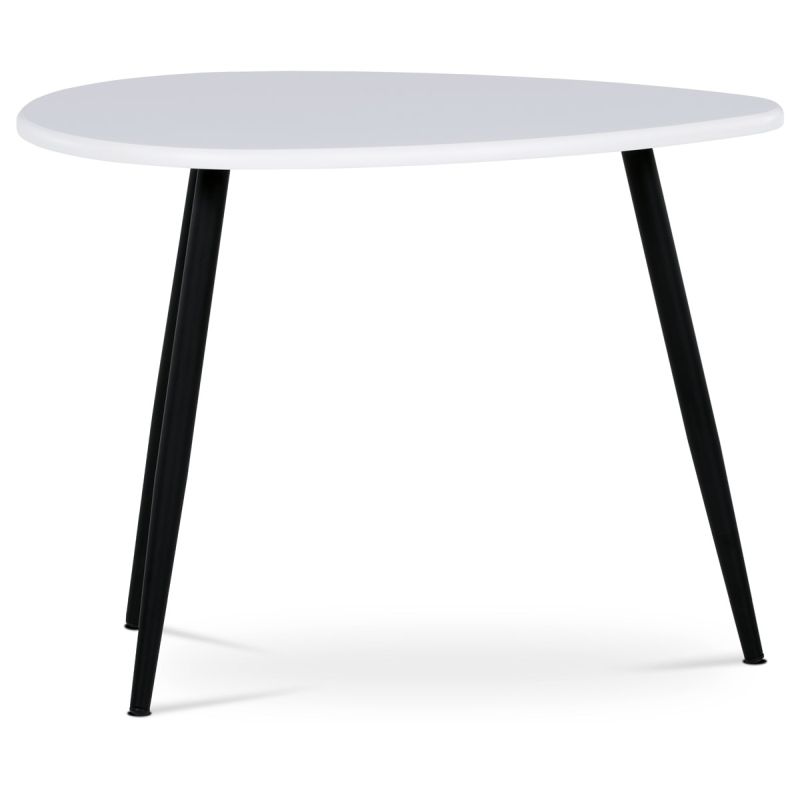 Konferenčný stôl na troch nohách, MDF doska biely mat 60x40