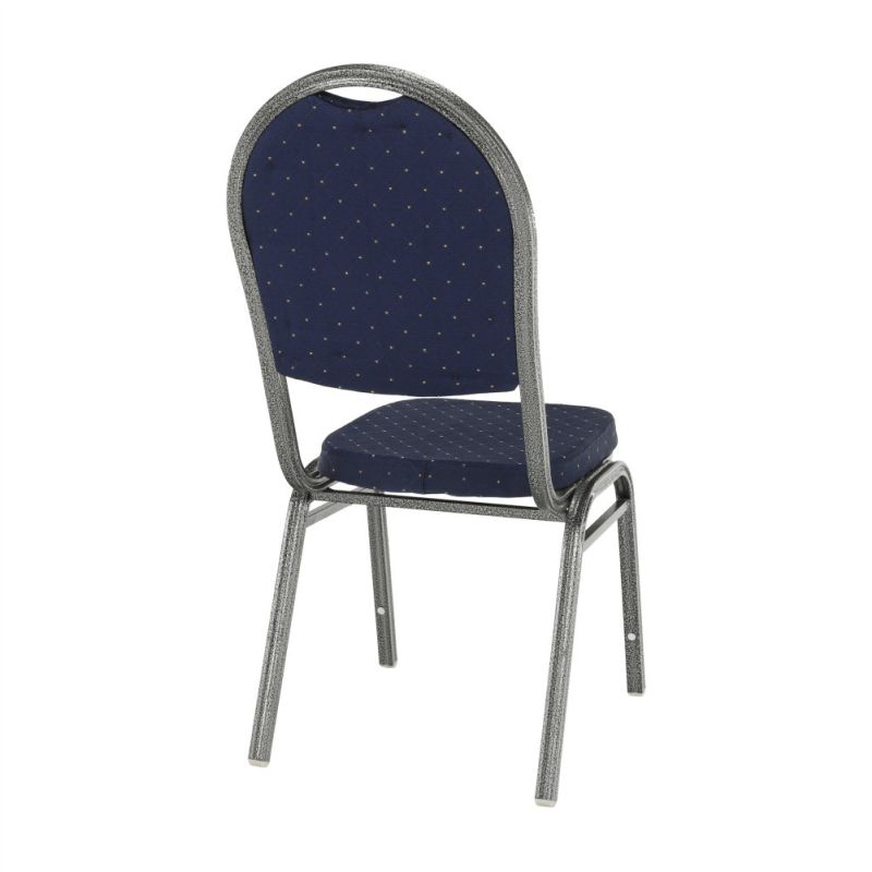 Konferenčná stohovateľná stolička modrá/sivý rám