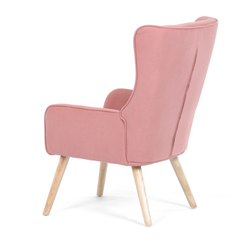 Moderné elegantné kreslo, poťah ružová menčestrová látka