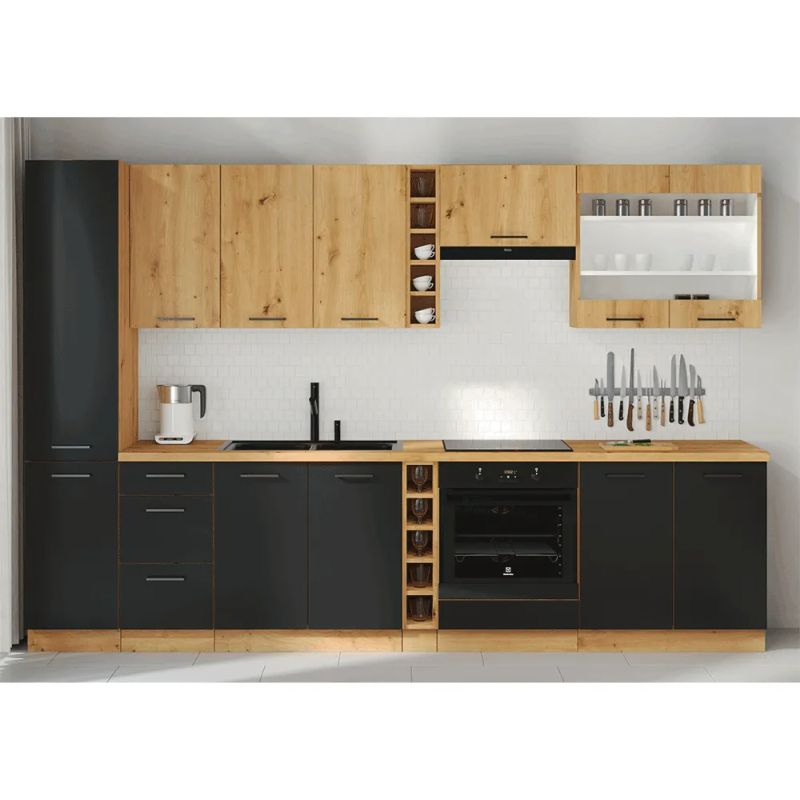 Dvierka na umývačku riadu, čierny mat-dub artisan, ZM 570x446