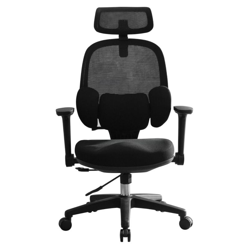 Ergonomické kancelárske kreslo, čierna látka, plast