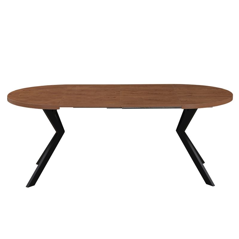 Okrúhly jedálenský rozkladací stôl, 100cm, dub tmavý, čierny