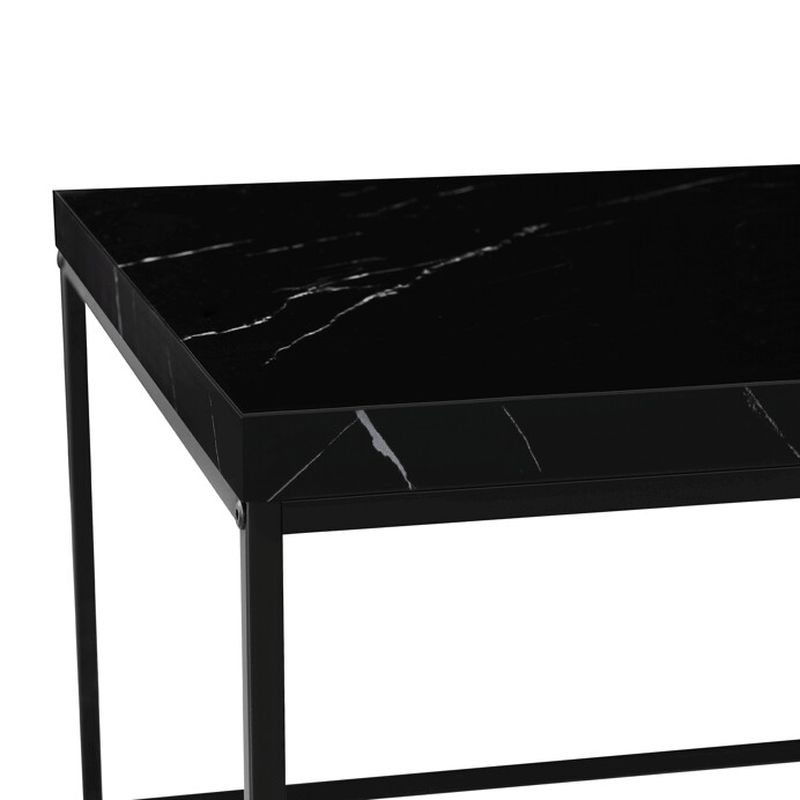 Konferenčný stolík 110x60cm, MDF čierny mramor, čierna podnož