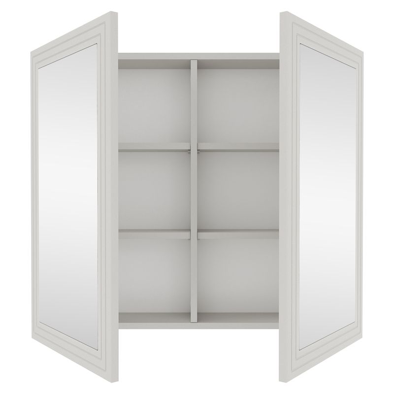 Kúpeľňová závesná skrinka so zrkadlom, 80cm, kašmír