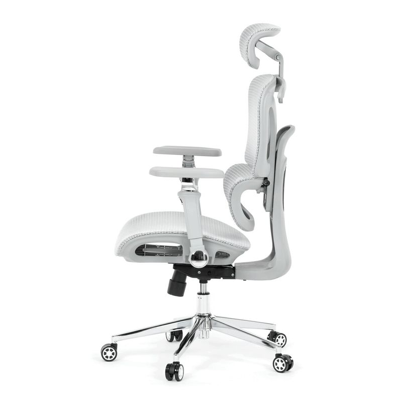 Ergonomická kancelárska stolička, sivá, so sieťovaným operadlom