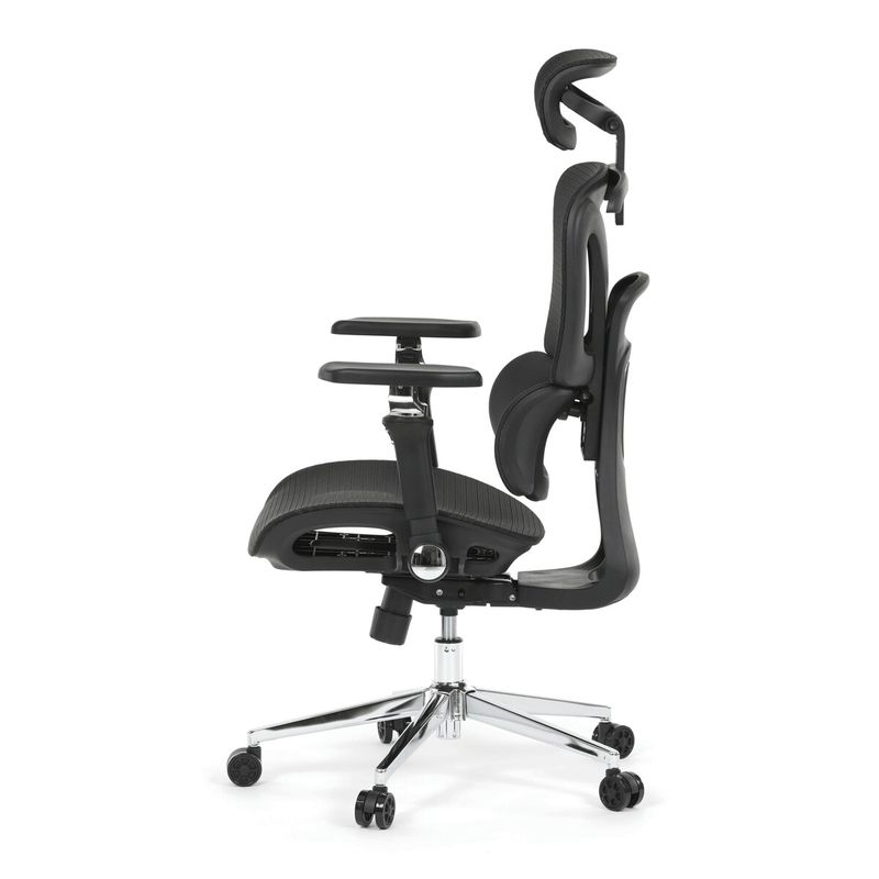 Ergonomická kancelárska stolička, čierna, sieťované operadlo a 5D podrúčky