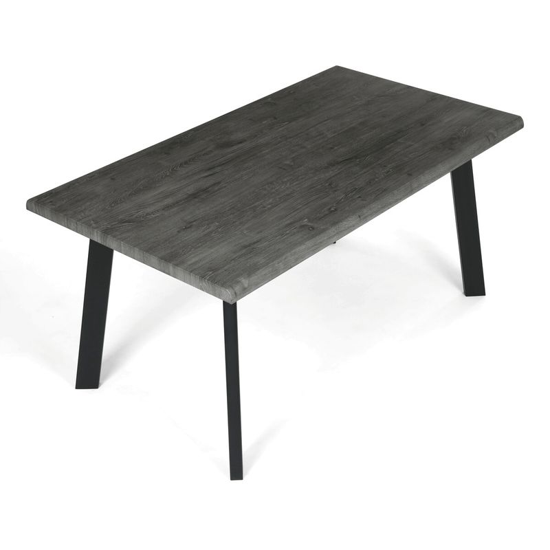 Moderný jedálenský stôl 160 × 90cm, sivý dub s kovovými nohami
