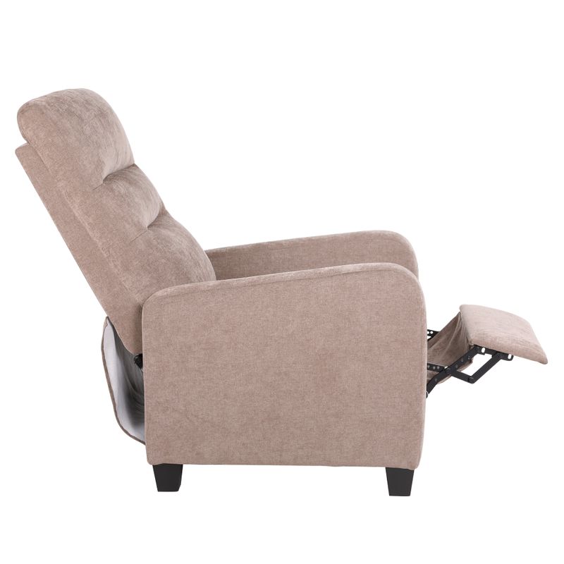 Mechanicky polohovacie relaxačné kreslo, hnedá látka
