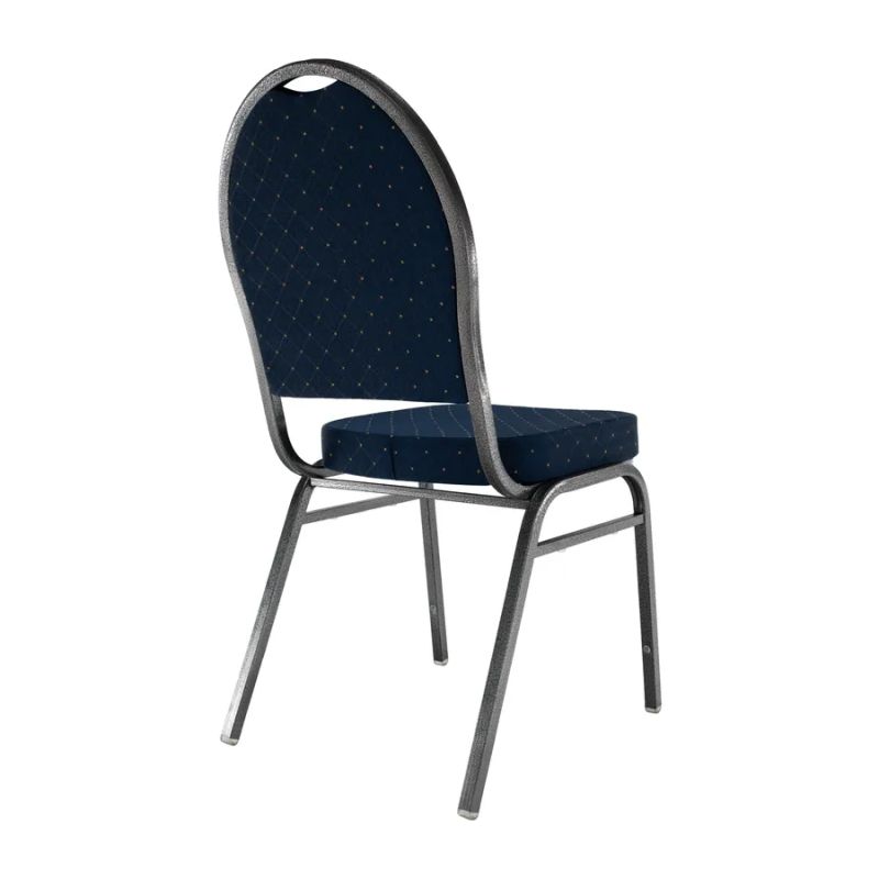 Konferenčná stohovateľná stolička modrá/sivý rám