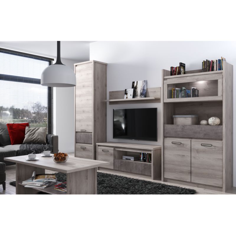 Tv stolík 1D1S, gaštan nairobi-onyx
