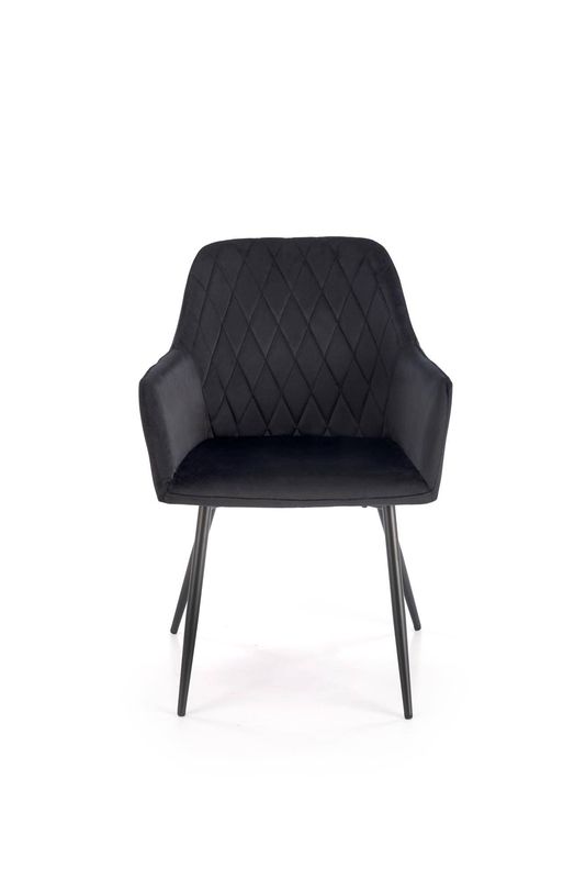 Jedálenská stolička 558, čierny kov – čierna látka Velvet