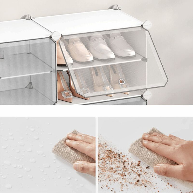 Modulárny plastový botník biely so 6 priehradkami