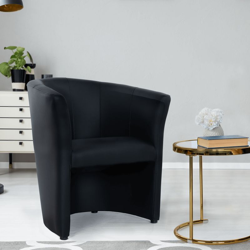 Elegantné klubové kreslo, čierna ekokoža