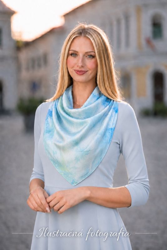 Hodvábna šatka VZOR_54, 85×90 cm, Made in Slovakia