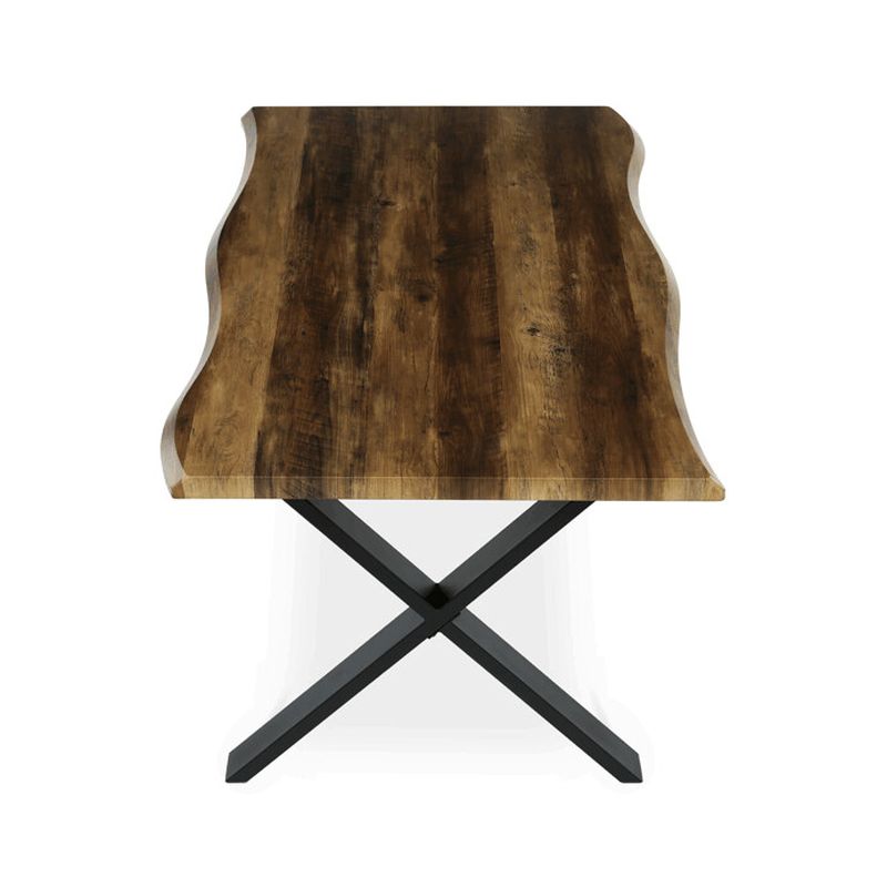 Jedálenský stôl 160x90, MDF old wood, nohy kov čierny v tvare X