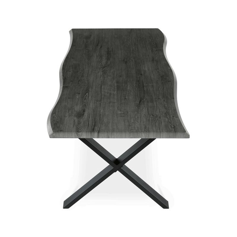 Jedálenský stôl 180x90, MDF sivý dub, nohy kov čierny v tvare X
