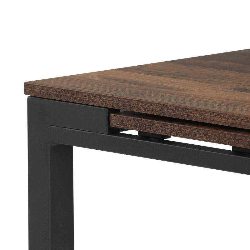 Rozkladací jedálenský stôl, old wood, 60–90 cm, s kovovými nohami