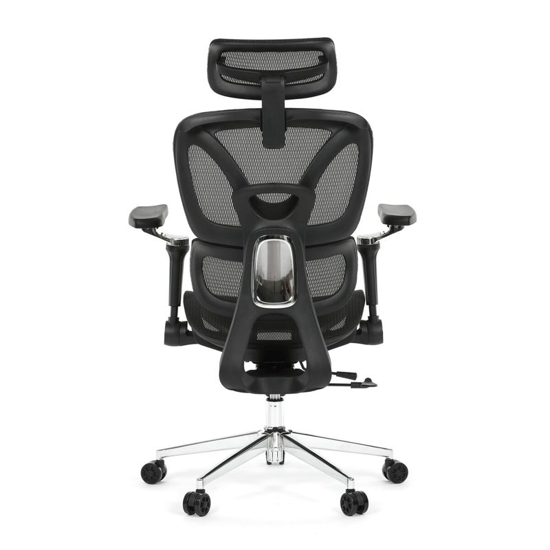 Ergonomická kancelárska stolička, čierna, so sieťovaným operadlom