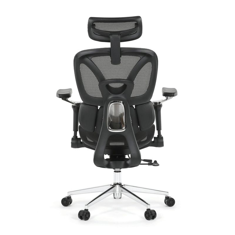 Ergonomická kancelárska stolička, čierna, sieťované operadlo a 5D podrúčky