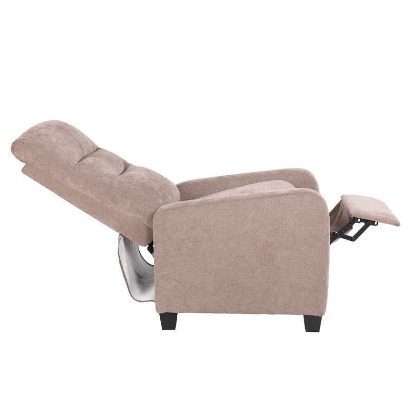 Mechanicky polohovacie relaxačné kreslo, hnedá látka