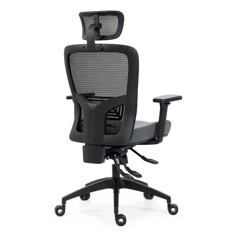Ergonomická kancelárska stolička sivá, sieťované operadlo, 120 kg