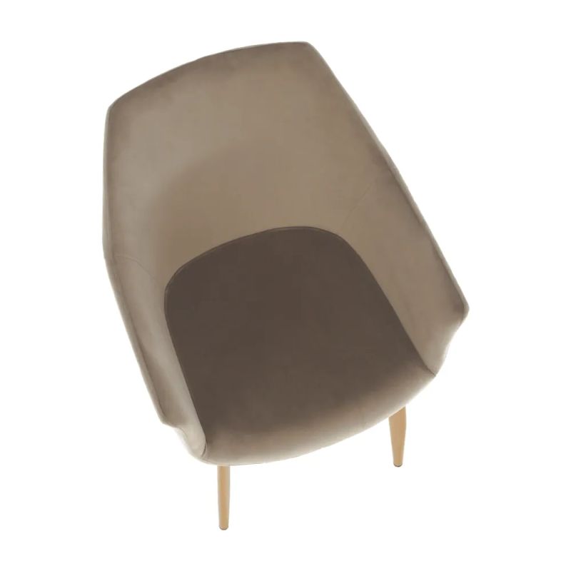 Kreslo do kuchyne a jedálne vo farbe Taupe sivohnedá s nohami vo farbe buk