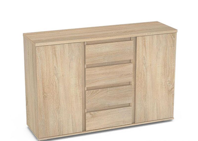 Komoda 4x zásuvka, 2x dvierka - viac farebných prevedení