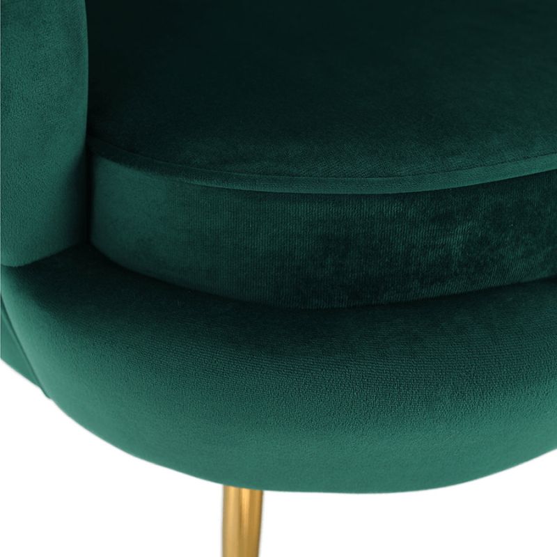 Lavica v štýle Art-deco, smaragdová Velvet látka-gold chróm-zlatý