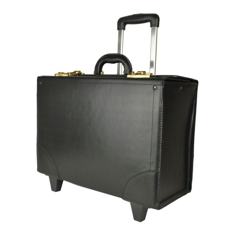 Cestovný kufor s mechanikou v čiernej farbe