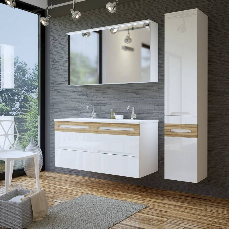 Kúpeľňová skrinka WHITE 800 biela/biely vysoký lesk