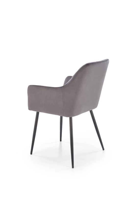 Jedálenská stolička 558, čierny kov – sivá látka Velvet