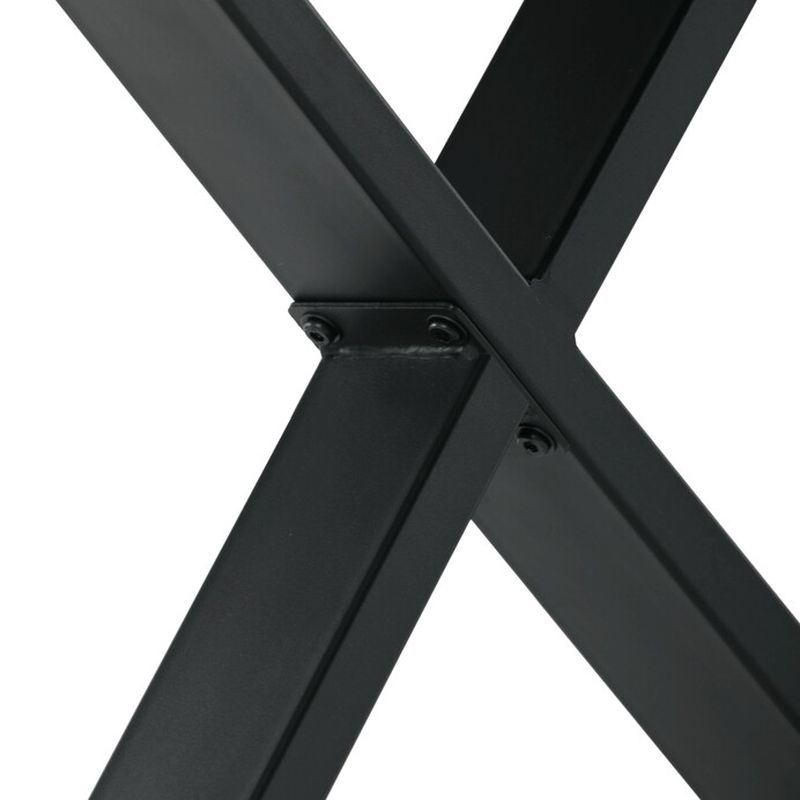 Jedálenský stôl 180x90, MDF divoký dub, nohy kov čierny v tvare X
