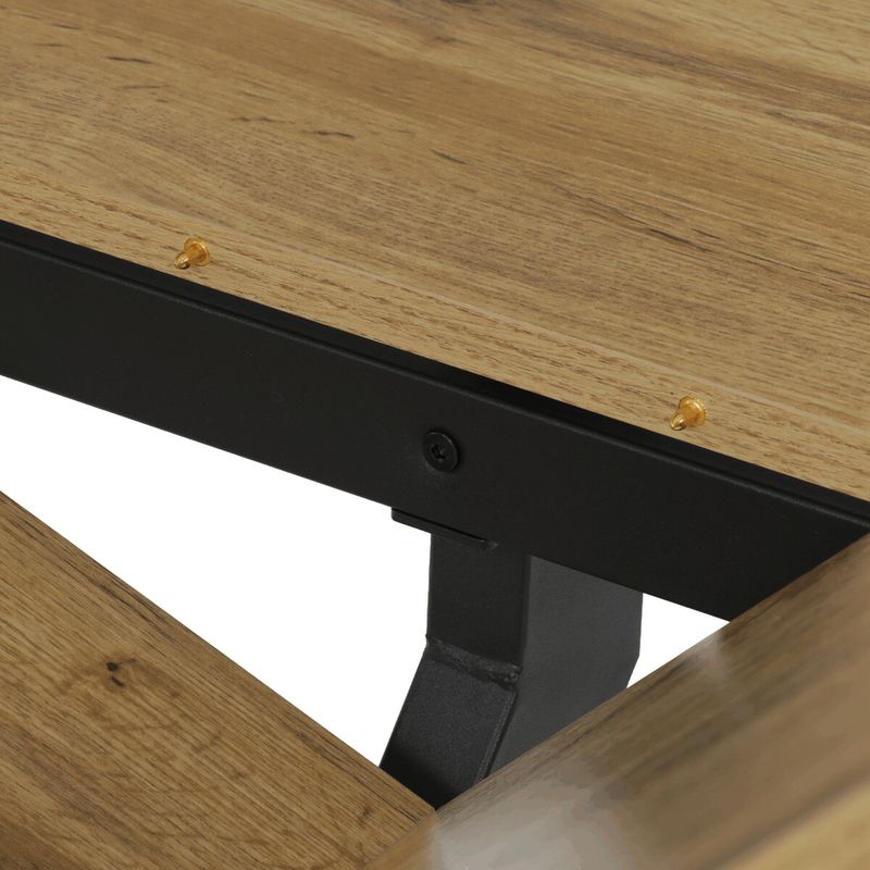 Rozkladací jedálenský stôl, dub, 120–160cm, s čiernou kovovou podnožou