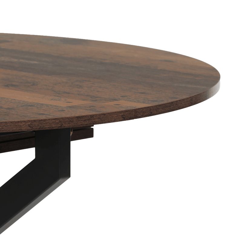Rozkladací jedálenský stôl, old wood, 120–160cm, s čiernou kovovou podnožou
