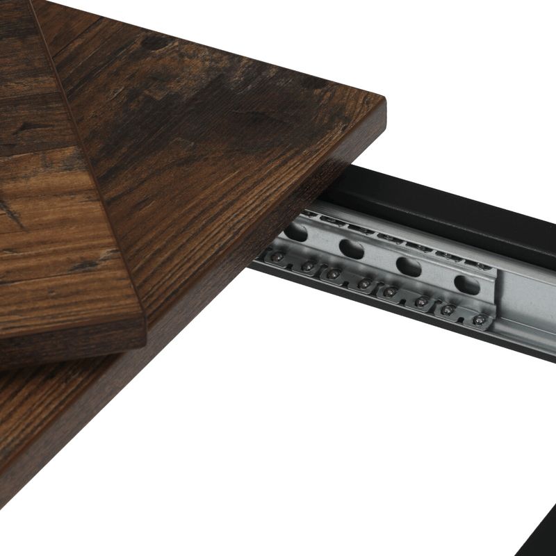 Rozkladací jedálenský stôl, old wood, 60–90 cm, s kovovými nohami