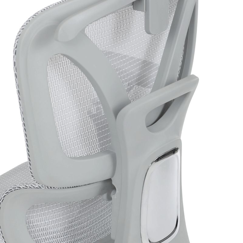 Ergonomická kancelárska stolička, sivá, so sieťovaným operadlom
