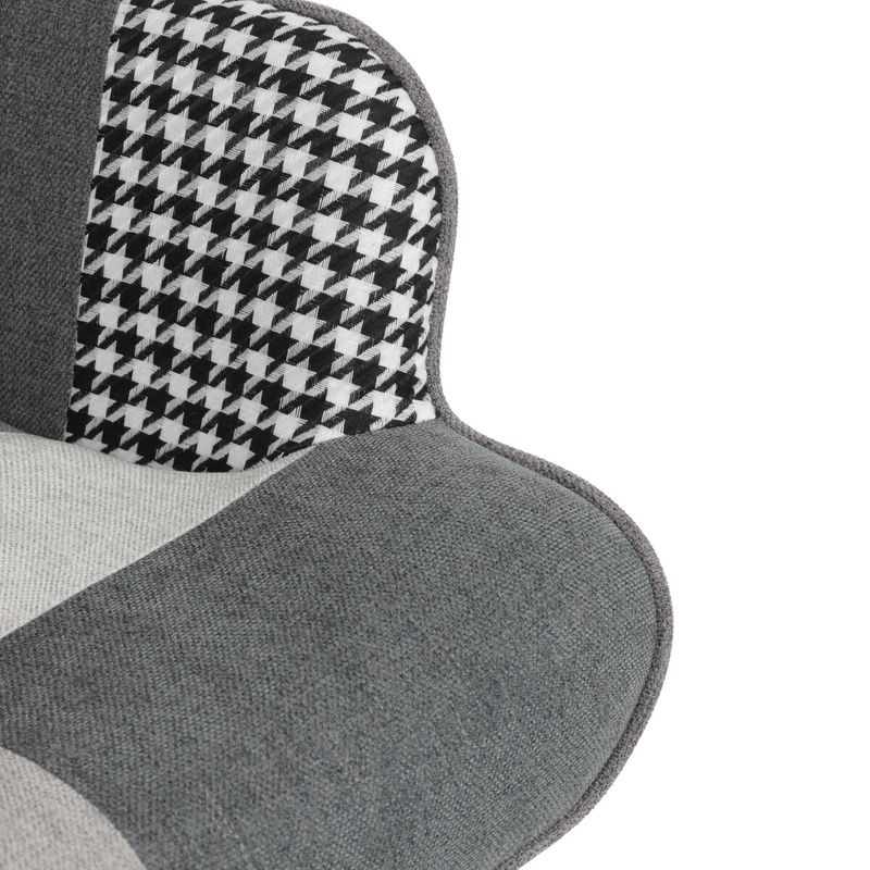 Relaxačné kreslo ušiak s taburetom, viacfarebná patchwork látka
