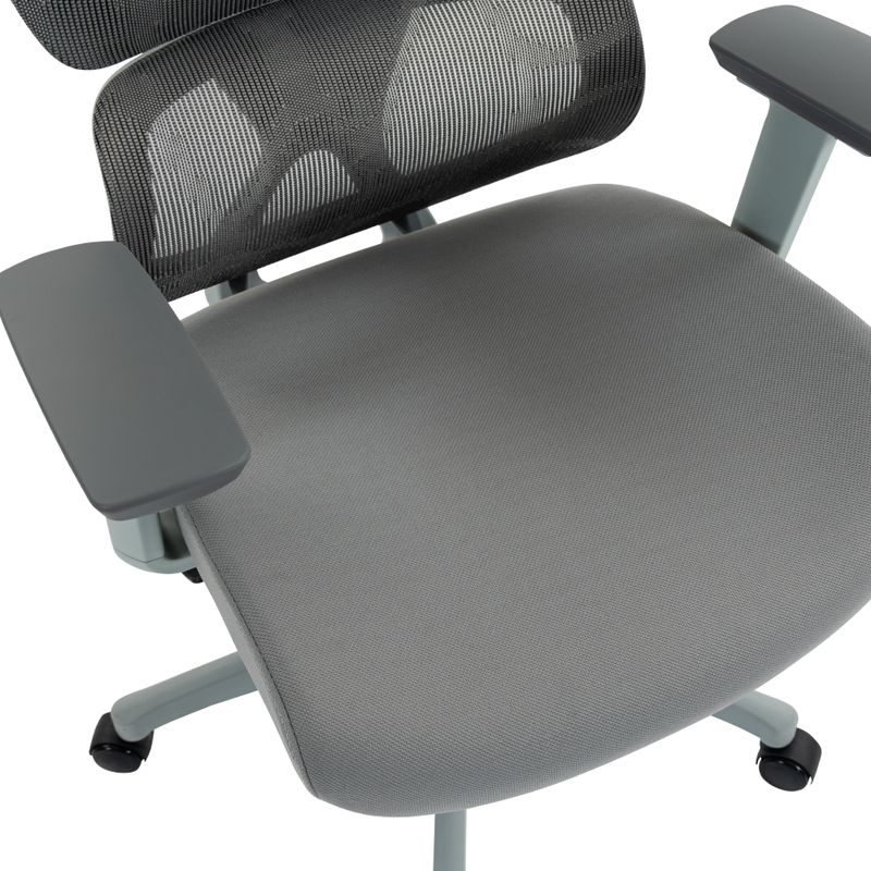 Ergonomické kancelárske kreslo, svetlosivé, sivé so sieťovinou