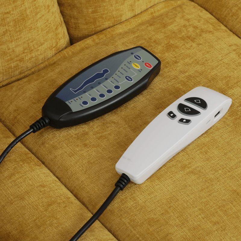Elektrické polohovacie kreslo s masážou a vyhrievaním, žlté