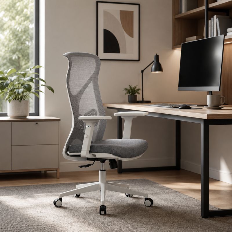 Ergonomické kancelárske kreslo sivé s nosnosťou 150 kg