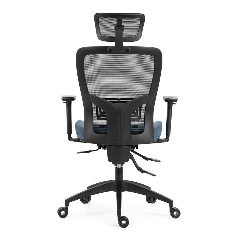 Ergonomická kancelárska stolička modrá, sieťované operadlo, 120 kg