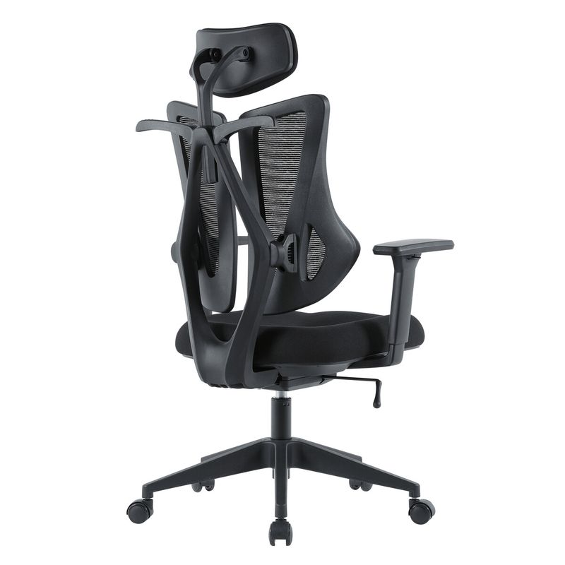 Ergonomická kancelárska stolička E-racer, čierna, sieťované operadlo, 120kg