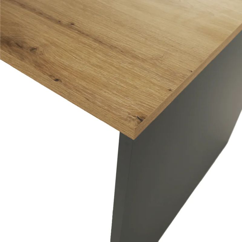 Moderný písací stôl z kvalitnej DTD, grafit/dub artisan, 160cm