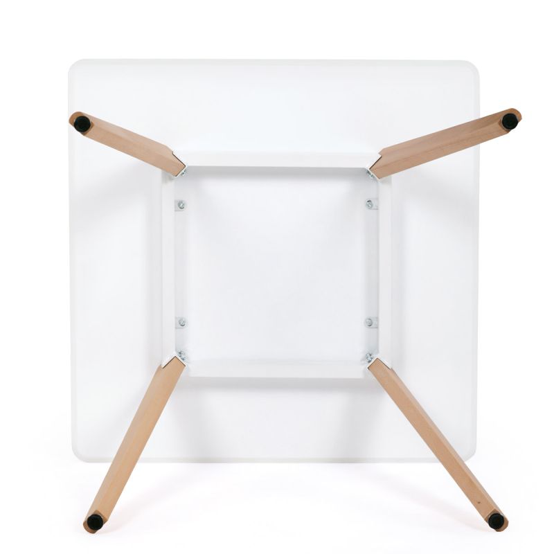 Jedálenský stôl štvorcový s bielou MDF doskou 80x80