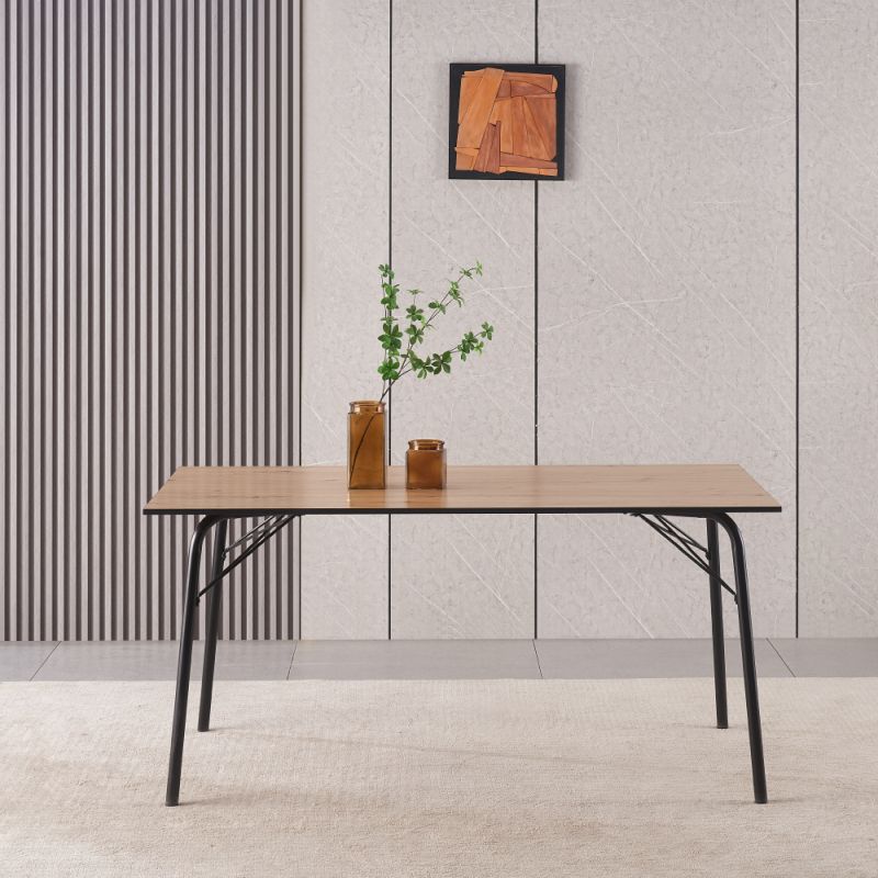 Jednoduchý a minimalistický jedálenský stôl, dub artisan-čierna, 160 cm
