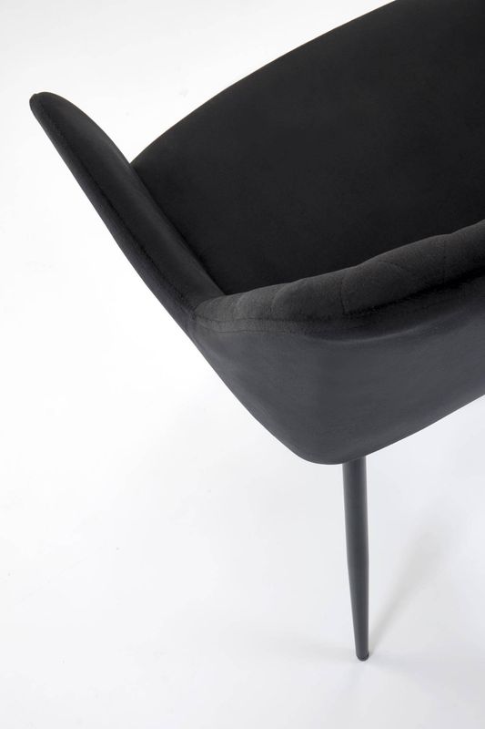 Jedálenská stolička 558, čierny kov – čierna látka Velvet